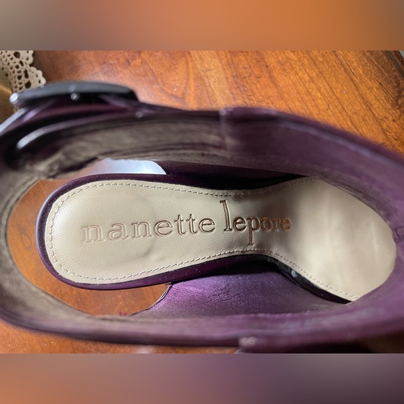 Nanette Lenore high heel open toe boot/shoes wine color like new size 8 - Picture 2 of 6